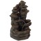 Cascading Electric Powered 4-Tier Rock Water Fountain 24" with LED Lights for Indoor and Outdoor Use